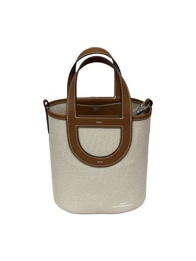 Hermes In The Loop 18 Leather and Canvas Bucket Shoulder Bag Brown 18CM 524484