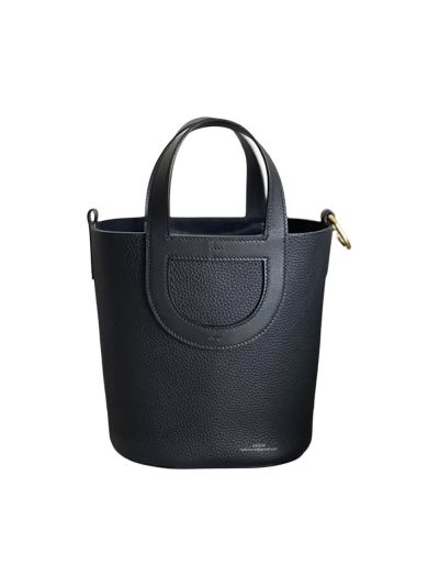 Hermes In The Loop Leather Bucket Bag Black 18CM 524941