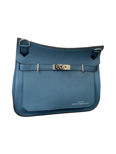 Hermes Jypsiere Bag Hermes VIP Vintage Jypsiere 28 Shoulder Bag Blue Clemence Leather 522774
