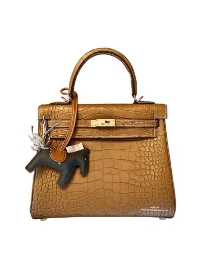 Hermes Kelly 25 Brown Crocodile Bag 25CM 524445