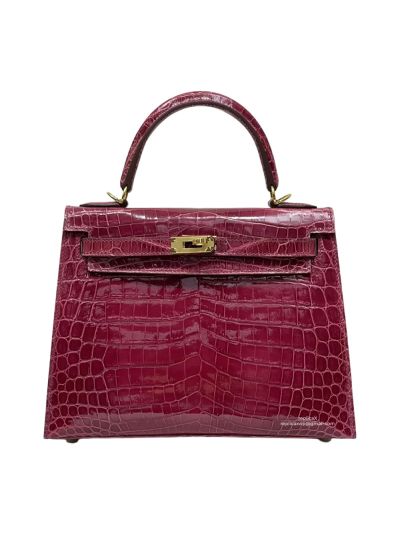 Hermes Kelly 25 Crocodile Leather Bag Red 25CM 524442