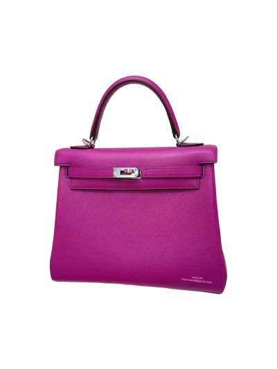  Hermes Kelly 25 Togo Leather Bag Purple 25CM 524460