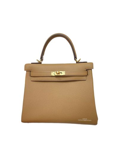 Hermes Kelly 25 Togo Leather Bag Tan 25CM 524459