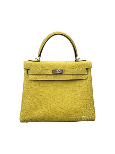 Hermes Kelly 25 Yellow Crocodile Bag 25CM 524441