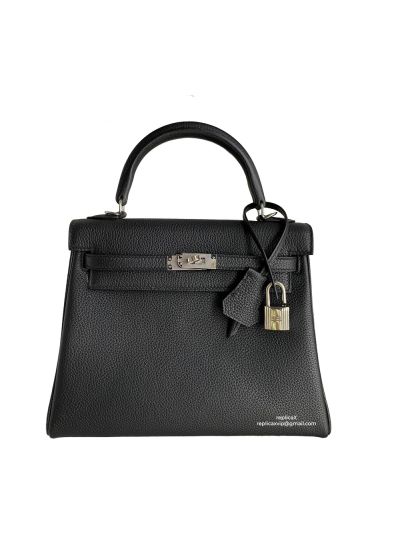 Hermes Kelly 25CM Black Togo Leather Bag 523448