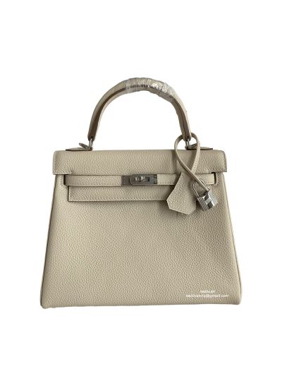 Hermes Kelly 25CM Cream Togo Leather Bag 523724