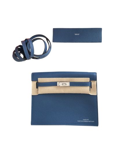 Hermes Kelly Danse II 22CM Blue Evercolor Bag 524064