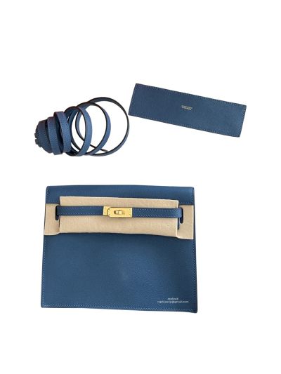 Hermes Kelly Danse II 22CM Blue Evercolor Bag 524069