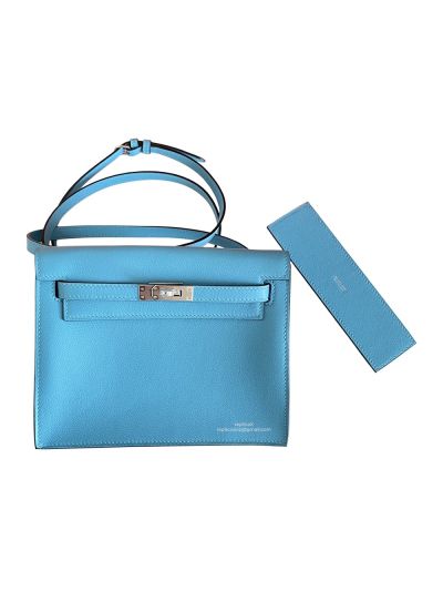 Hermes Kelly Danse II 22CM Evercolor Bag Light Blue 524077