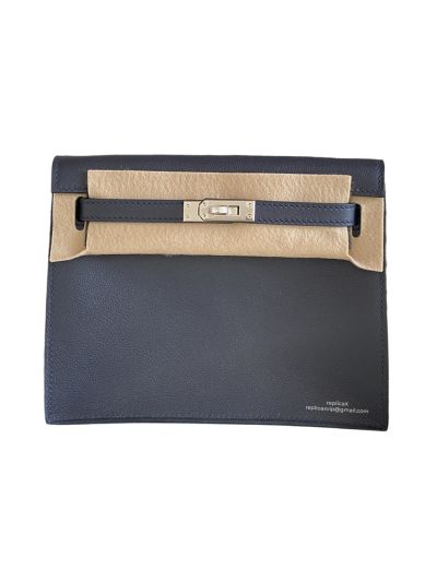 Hermes Kelly Danse II 22CM Evercolor Bag Navy Blue 524080