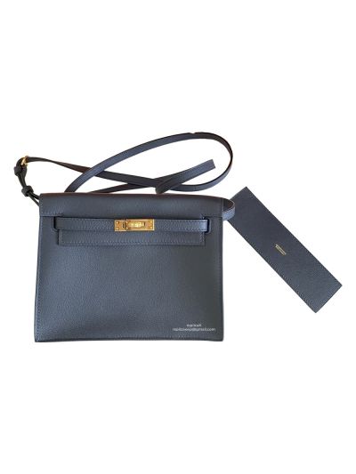 Hermes Kelly Danse II 22CM Evercolor Bag Navy Blue 524081