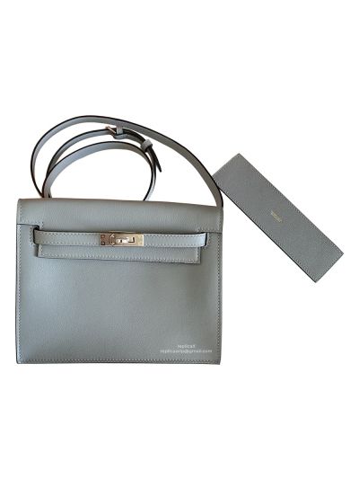 Hermes Kelly Danse II 22CM Light Blue Evercolor Bag 524063