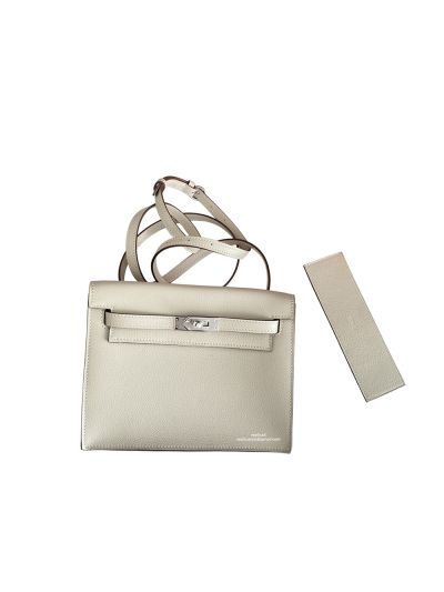 Hermes Kelly Danse II 22CM White Evercolor Bag 524059