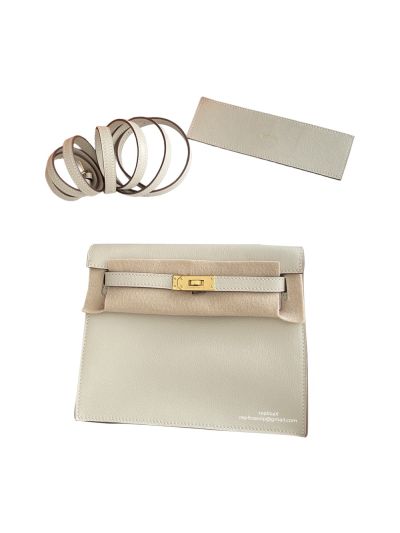 Hermes Kelly Danse II 22CM White Evercolor Bag 524060