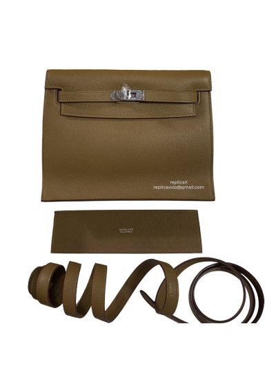 Hermes Kelly Danse II Bag Brown Evercolor Leather 22MM 522271