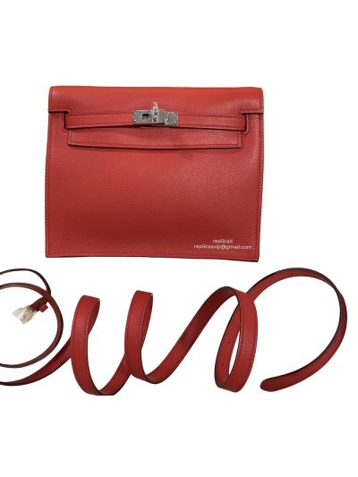 Hermes Kelly Danse II Bag Red Evercolor Leather 22MM 522273