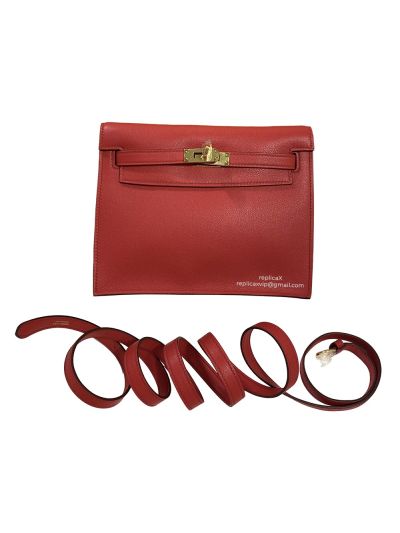 Hermes Kelly Danse II Bag Red Evercolor Leather 22MM 522274