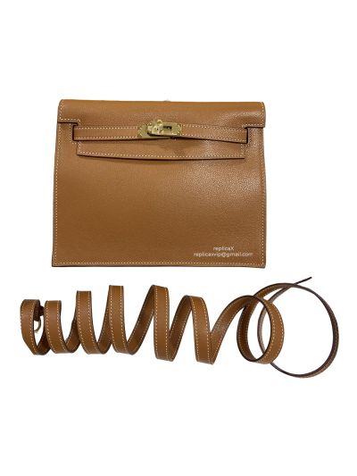 Hermes Kelly Danse II Bag Tan Evercolor Leather 22MM 522277