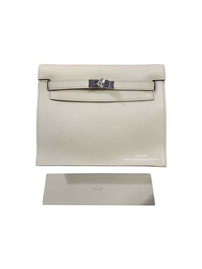 Hermes Kelly Danse II Bag White Evercolor Leather 22MM 522268