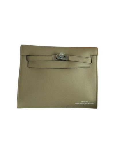 Hermes Kelly Danse II Belt Bag Beige Evercolor Silver 22CM 522565