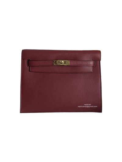 Hermes Kelly Danse II Belt Bag Burgundy Evercolor Gold 22CM 524206