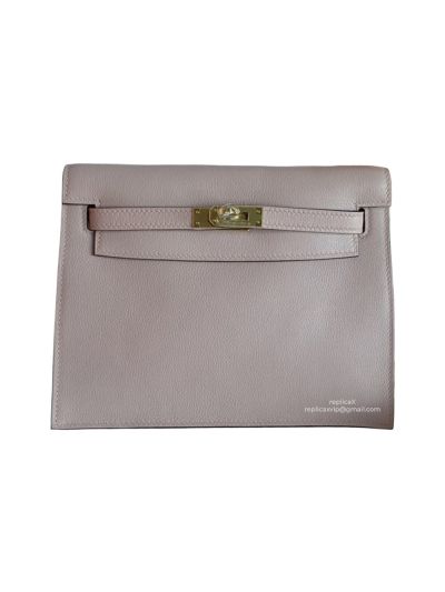 Hermes Kelly Danse II Belt Bag Pink Evercolor Gold 22CM 522581