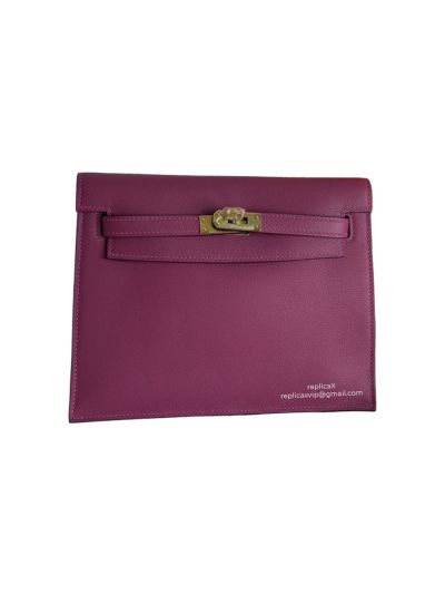 Hermes Kelly Danse II Belt Bag Purple Evercolor Gold 22CM 524143