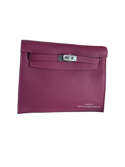 Hermes Kelly Danse II Belt Bag Purple Evercolor Silver 22CM 524144