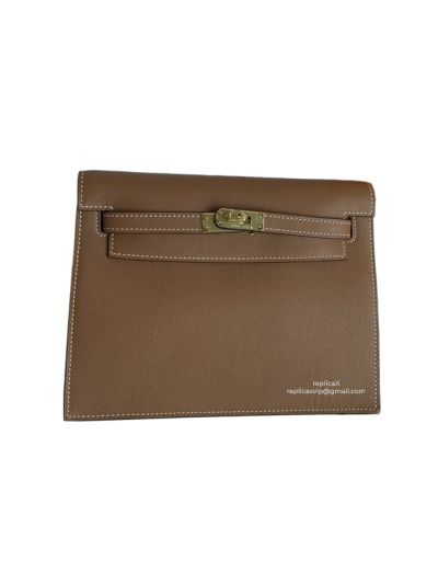 Hermes Kelly Danse II Belt Bag Tan Evercolor Gold 22CM 524133