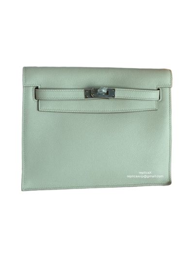Hermes Kelly Danse II Belt Bag White Evercolor Silver 22CM 524142