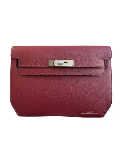 Hermes Kelly Depeches 25 Pouch Bag Red Epsom Calfskin Leather 25CM524107
