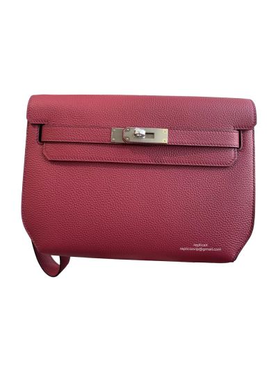 Hermes Kelly Depeches 25 Pouch Bag Red Togo Calfskin Leather 25CM 524887