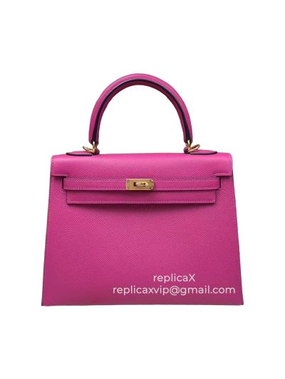 Hermes Kelly Hand Stitched Epsom Leather Tote Bag 25CM 521680