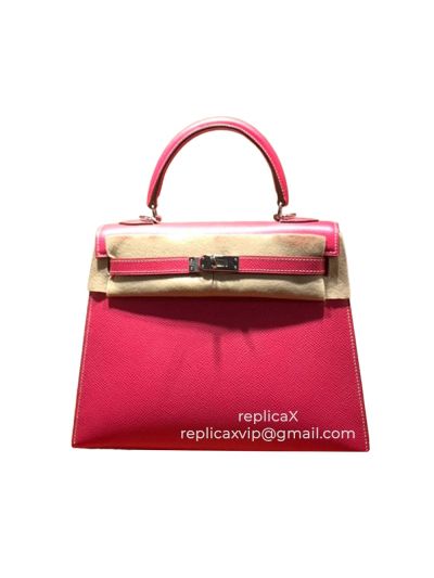 Hermes Kelly Hand Stitched Epsom Leather Tote Bag 25CM 521697