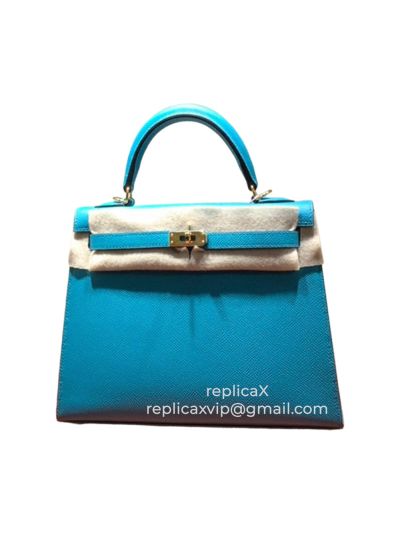 Hermes Kelly Hand Stitched Epsom Leather Tote Bag 25CM 521698