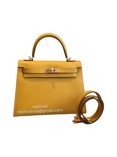 Hermes Kelly Hand Stitched Epsom Leather Tote Bag 25CM 521682