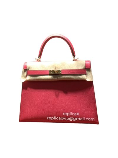 Hermes Kelly Hand Stitched Epsom Leather Tote Bag 25CM 521699