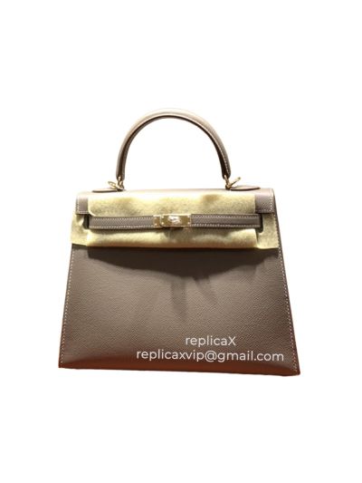 Hermes Kelly Hand Stitched Epsom Leather Tote Bag 25CM 521702