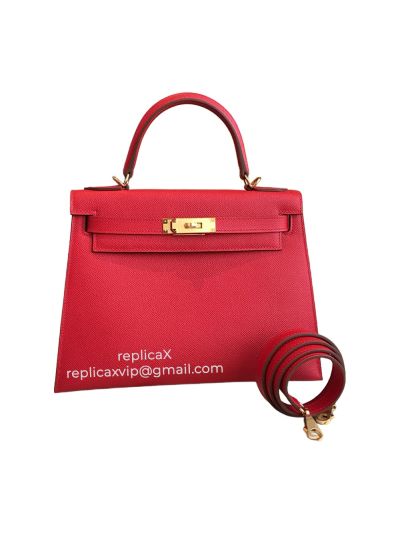 Hermes Kelly Hand Stitched Epsom Leather Tote Bag 25CM 521683