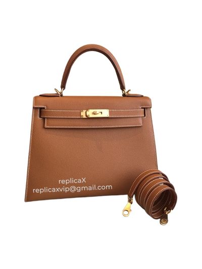 Hermes Kelly Hand Stitched Epsom Leather Tote Bag 25CM 521684