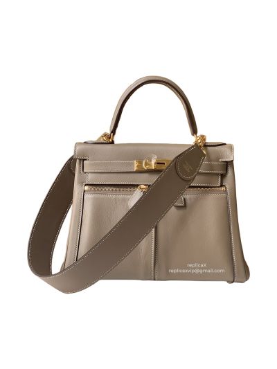 Hermes Kelly Lakis Retourne 28 Swift Leather Shoulder Bag 28CM 522118