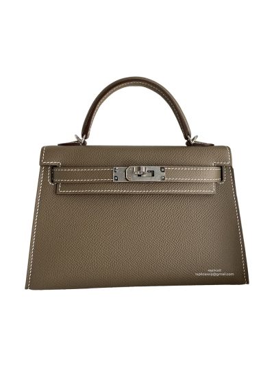 Hermes Kelly Mini Bag Gray Epsom 524003