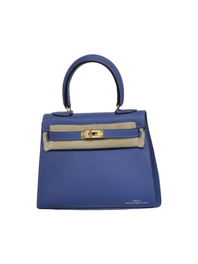 Hermes Kelly Mini Epsom Leather Bag Blue 20CM 524030