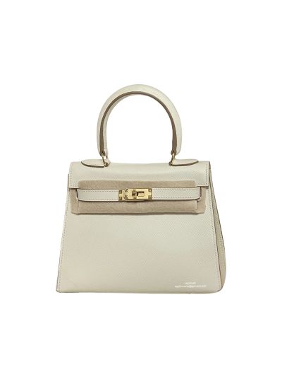 Hermes Kelly Mini Epsom Leather Bag White 20CM 524034