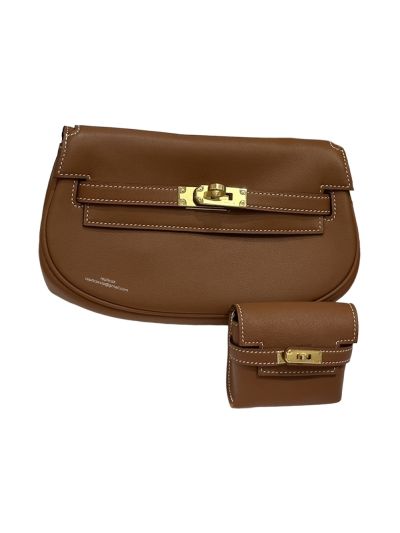 Hermes Kelly Moove Brown Leather Shoulder Belt Bag 524040