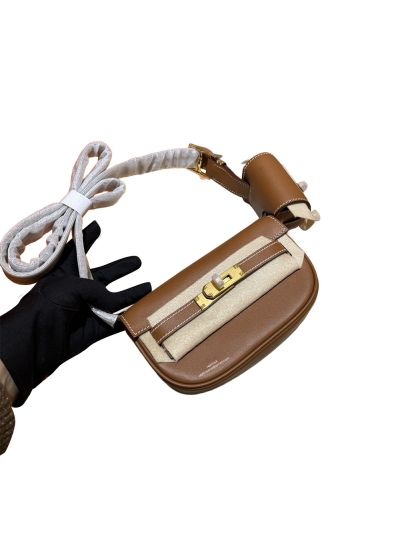 Hermes Kelly Moove Brown Leather Shoulder Belt Bag 524041