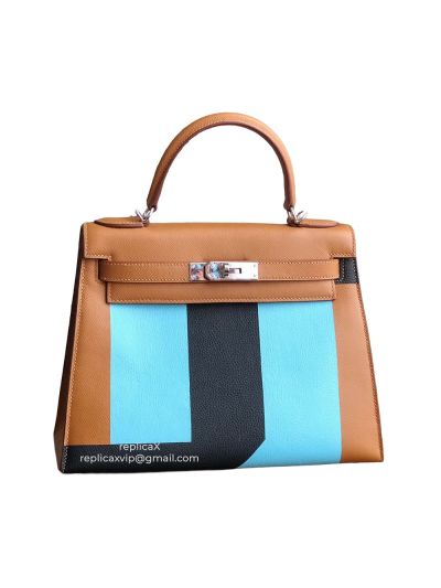 Hermes Kelly Multicolour Leather Tote Bag 28CM 521426