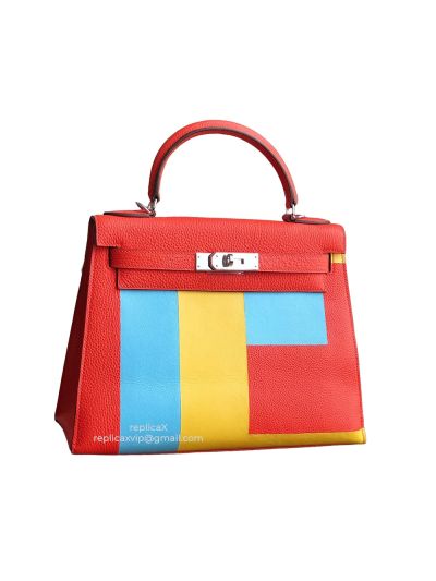 Hermes Kelly Multicolour Leather Tote Bag 28CM 521428