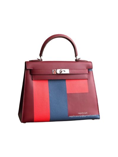 Hermes Kelly Multicolour Leather Tote Bag 28CM 521429