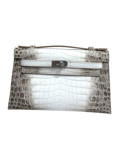 Hermes Kelly Pochette Mini Gray White Alligator Crocodile Bag 22CM 523969